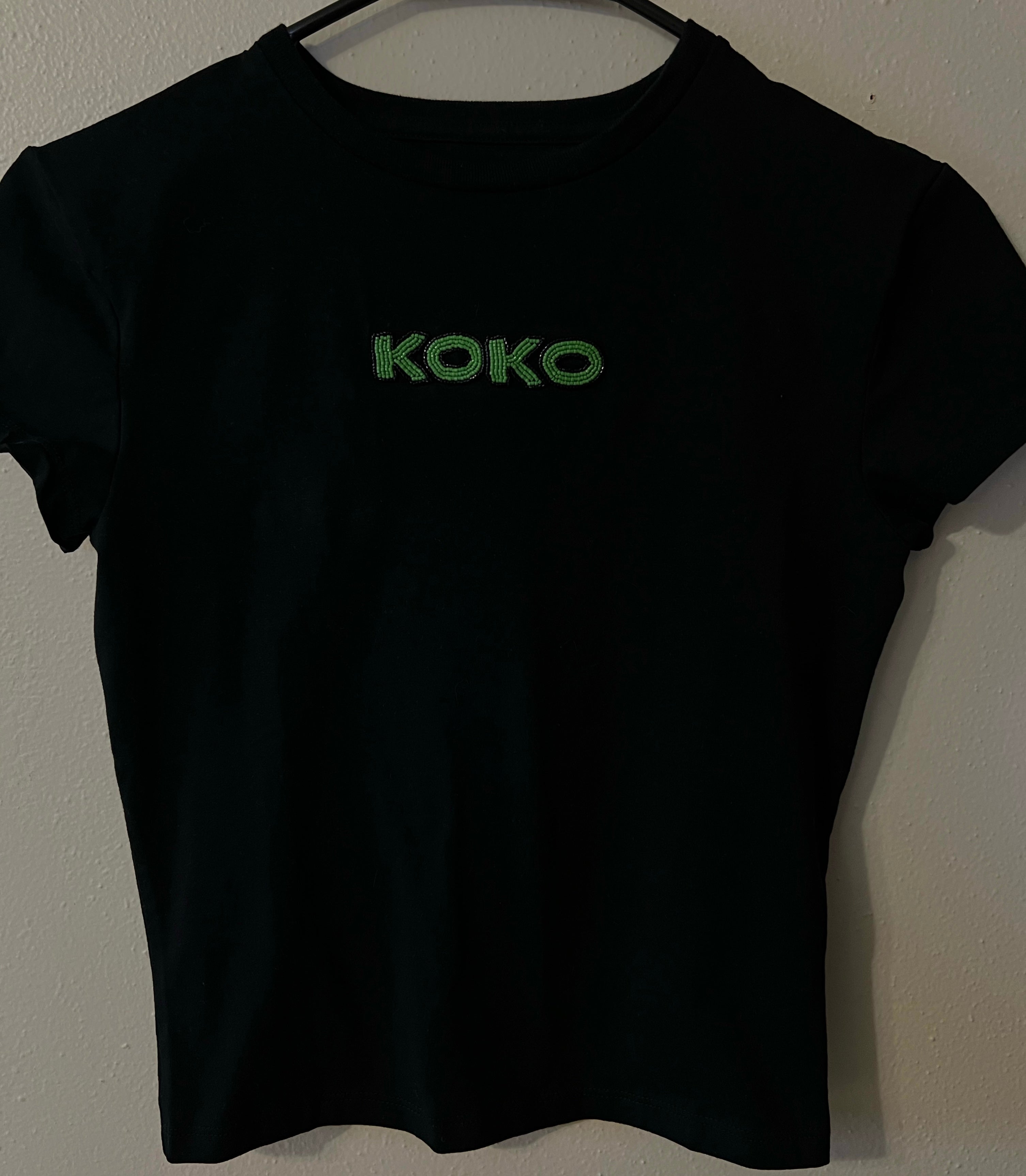 Custom Hand Beaded Baby Tee (NAME ONLY)