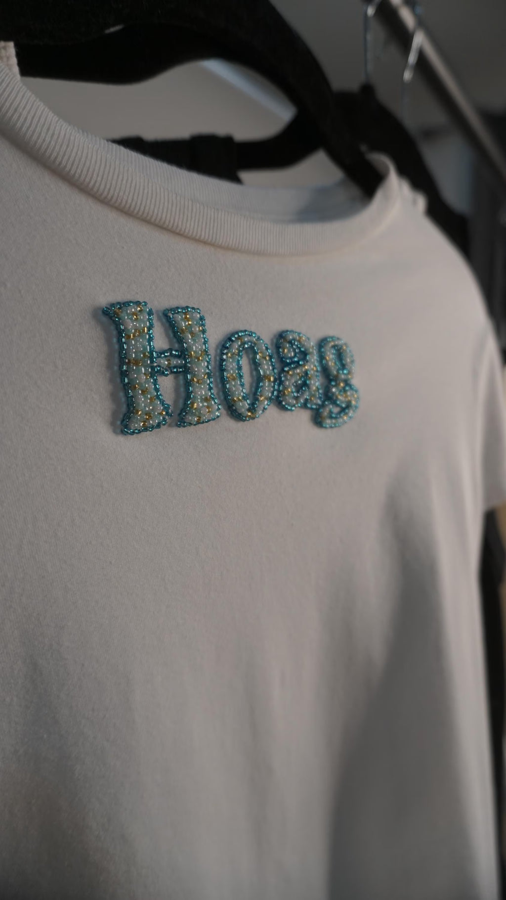 Custom Hand Beaded Baby Tee (NAME ONLY)