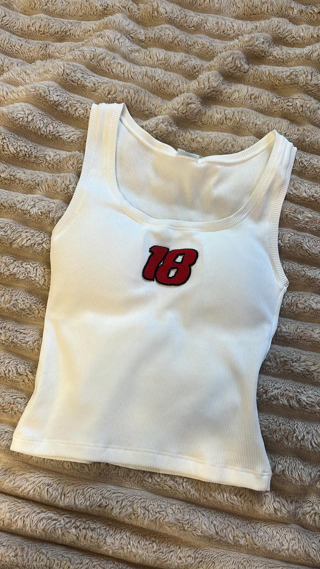 Custom Hand Beaded Tank Top (NUMBER ONLY)