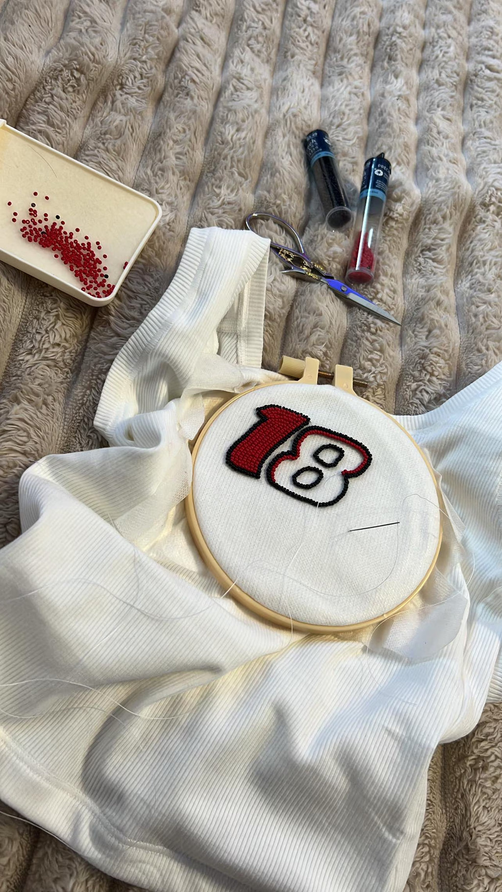 Custom Hand Beaded Tank Top (NUMBER ONLY)