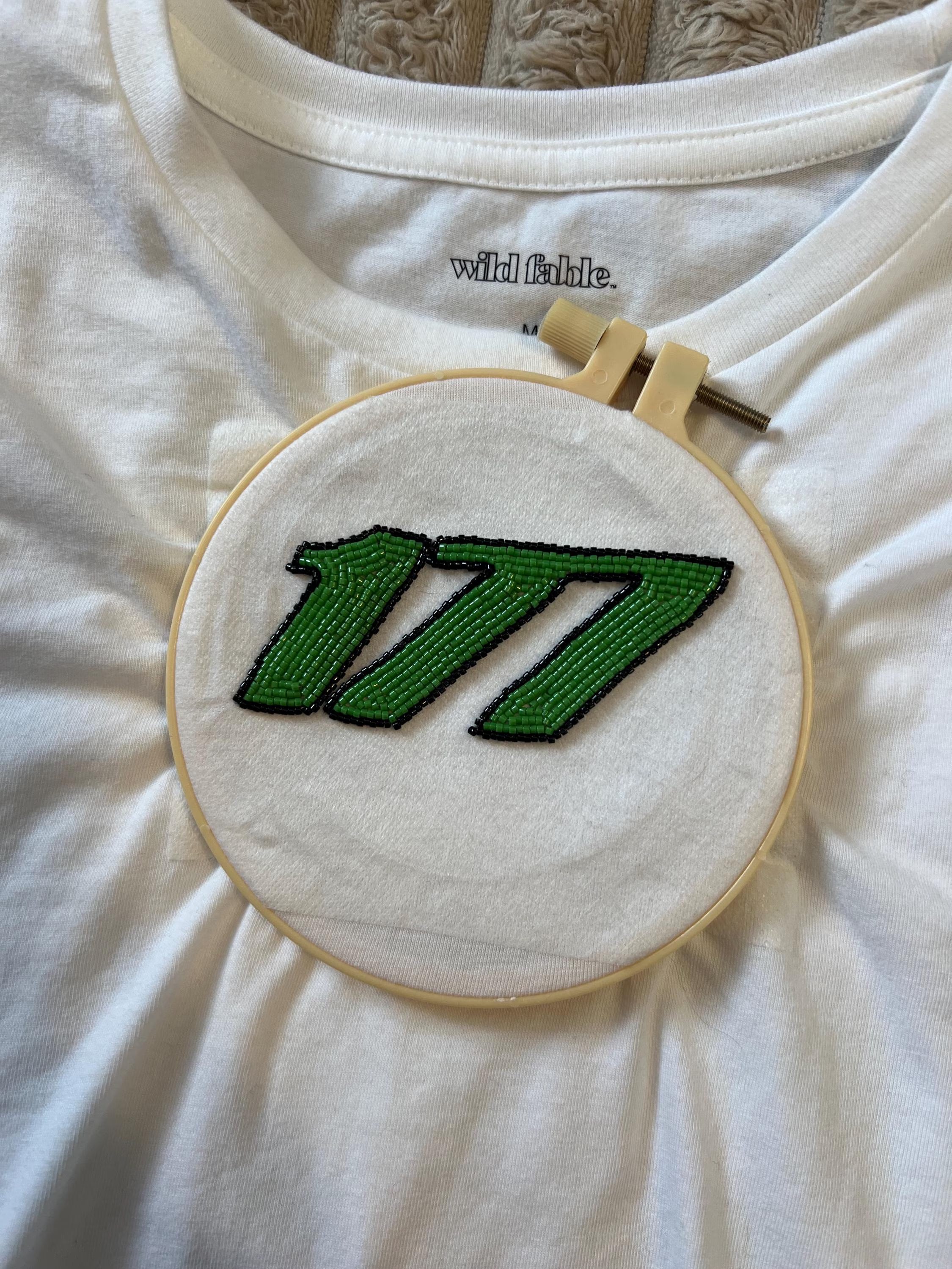 Custom Hand Beaded Baby Tee (NUMBER ONLY)
