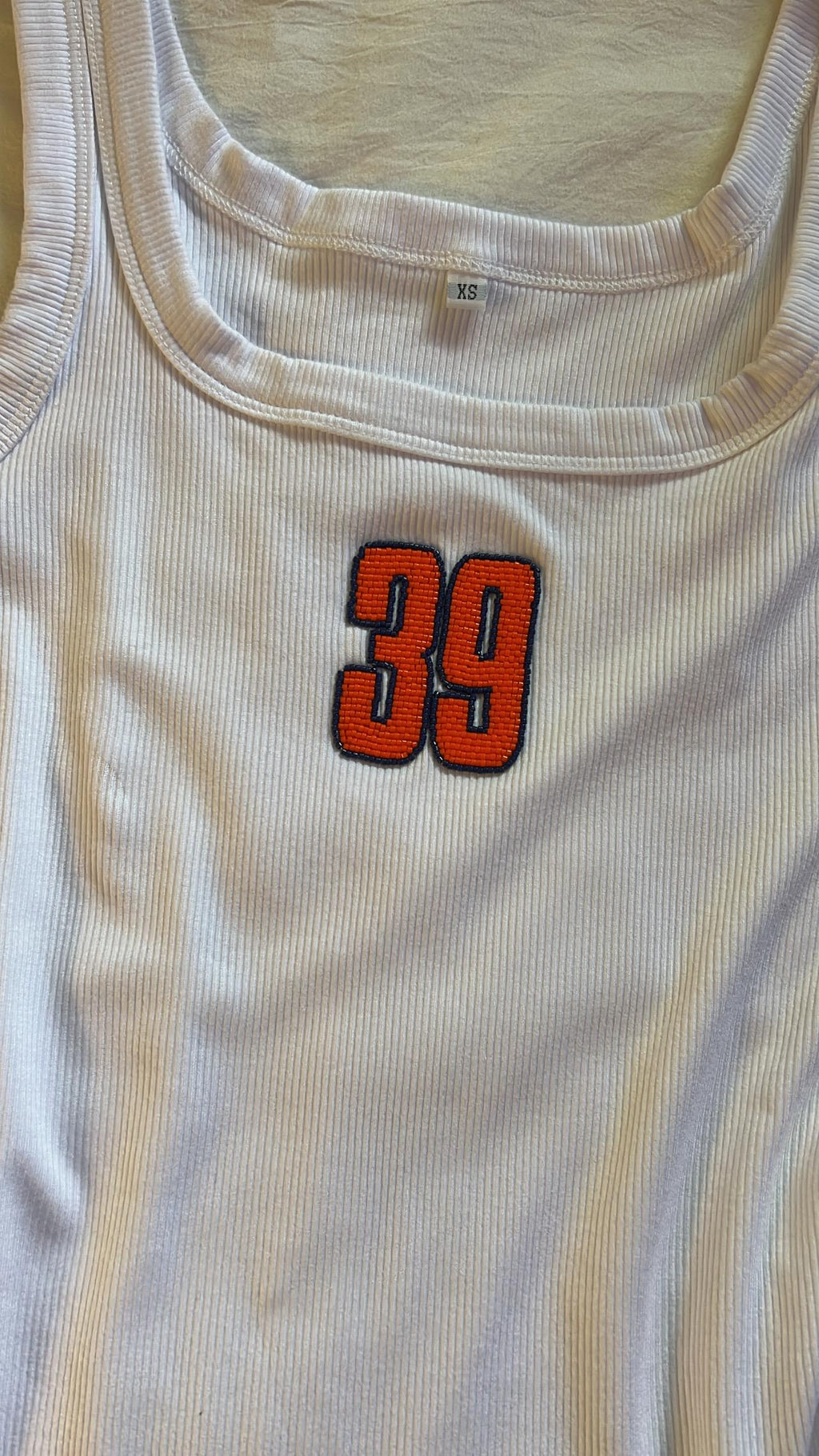 Custom Hand Beaded Tank Top (NUMBER ONLY)