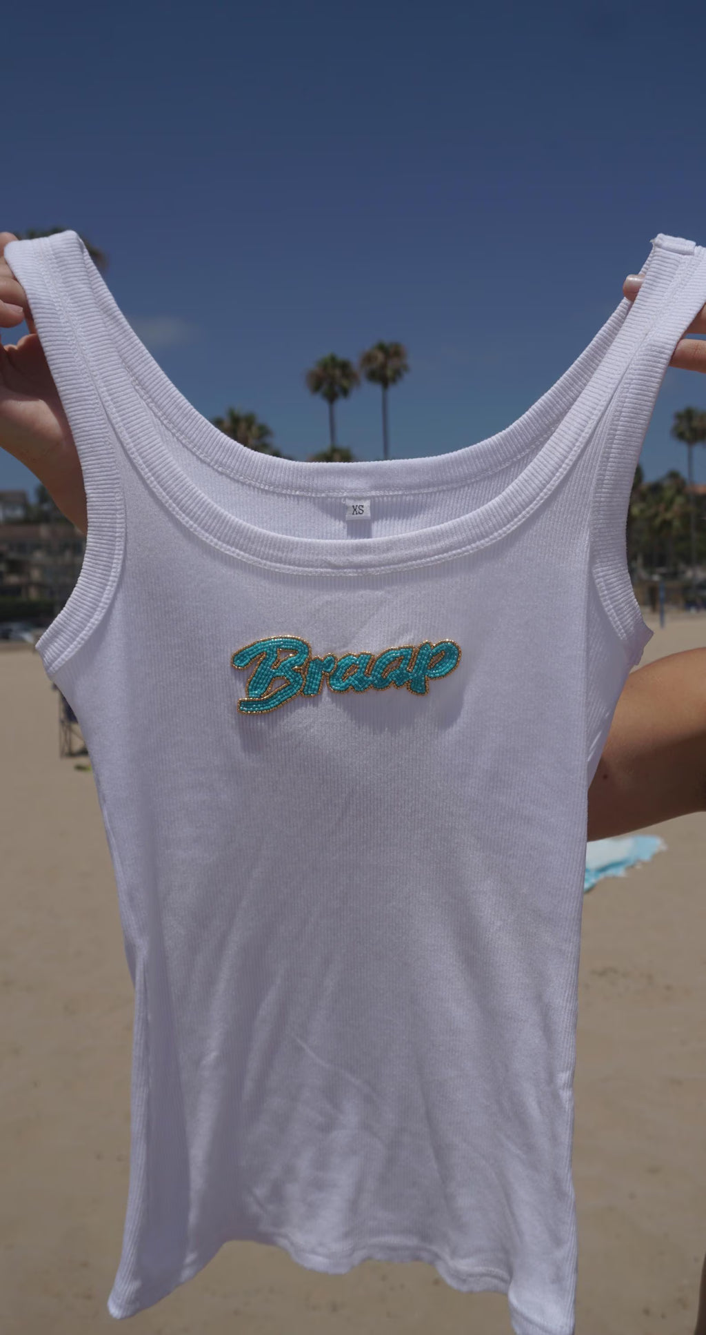 Custom Hand Beaded Tank Top (NAME ONLY)